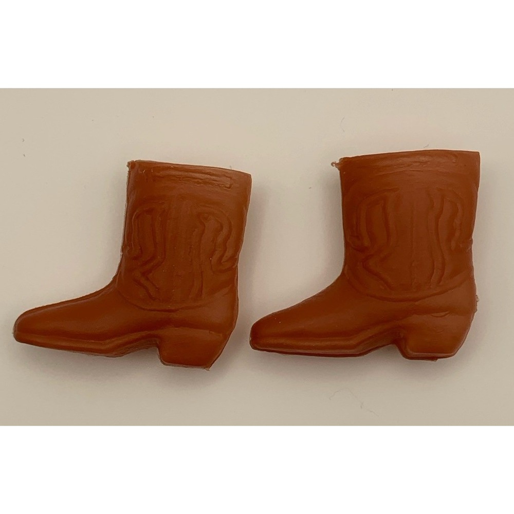 Barbie Brown Cowboy Boots Vintage Clone, Soft plastic